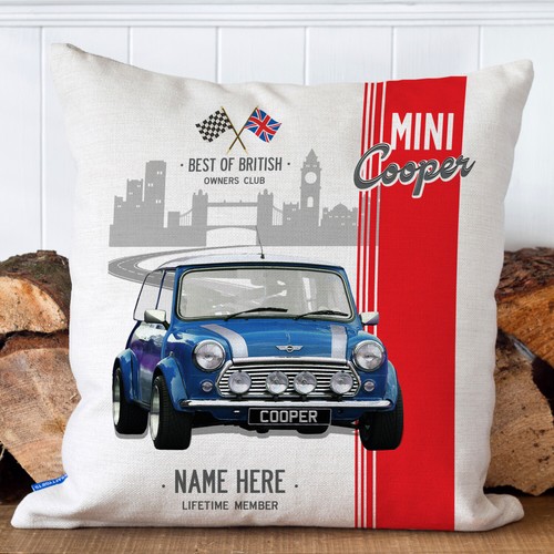 Personalised blue mini cushion - mini,
